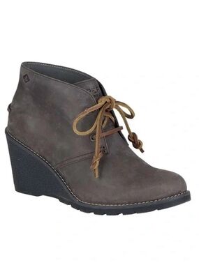 Sperry Women's Celeste Prow Wedge Ankle Booties - Gray Leather